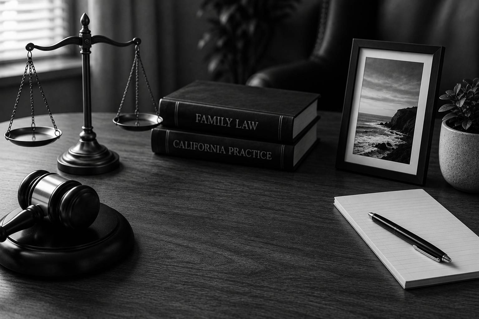 Black and white legal separation concept showing two spouses living separately while remaining legally connected through court protections