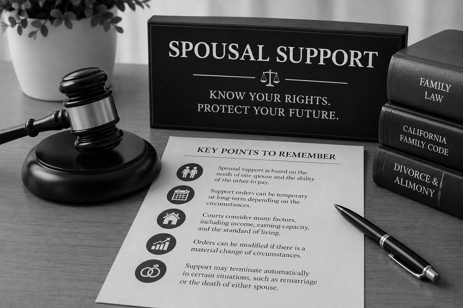 California spousal support termination rules for remarriage, death, cohabitation, and changed circumstances
