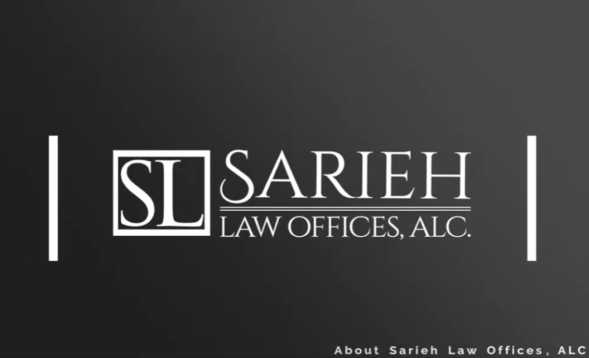 Sarieh Law Offices, ALC logo on a dark background.
